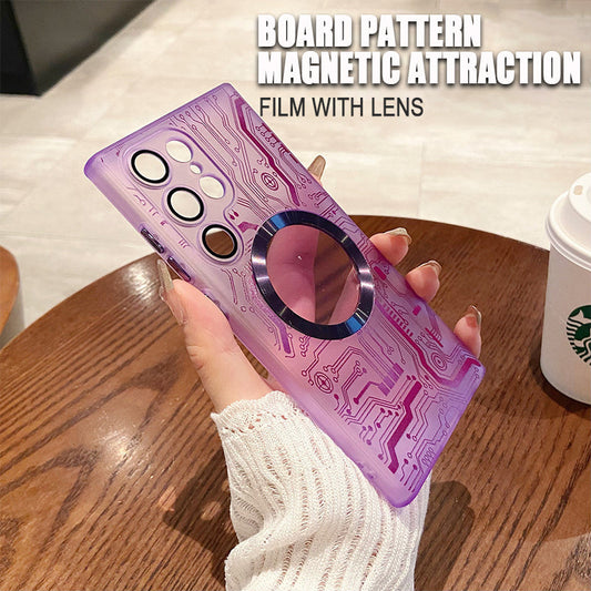 Transparent Circuit Board Pattern Suitable For Samsung S23 Ultra Magnetic Phone Case