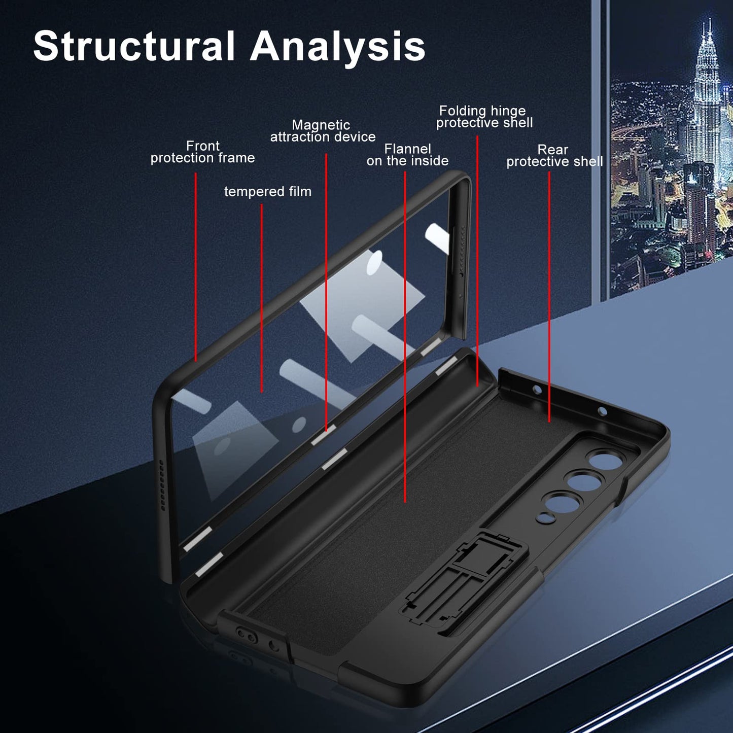 Suitable For Samsung Z FOLD5 Frosted Magnetic Hinge Bracket Phone Case