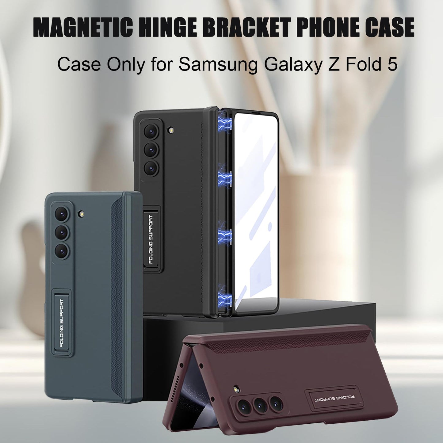 Suitable For Samsung Z FOLD5 Frosted Magnetic Hinge Bracket Phone Case