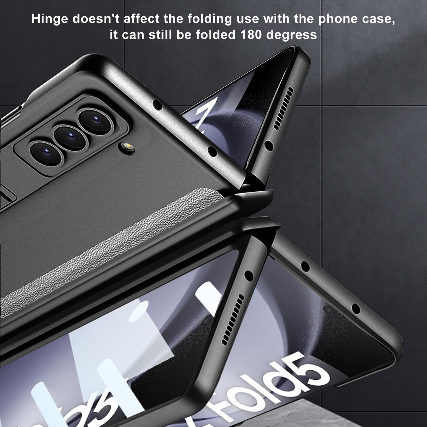 Suitable For Samsung Z FOLD5 Frosted Magnetic Hinge Bracket Phone Case